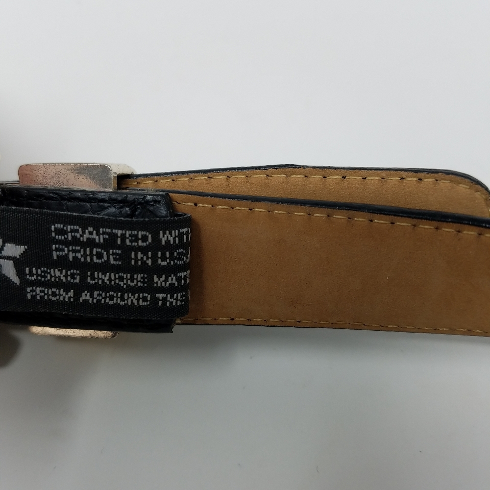 Brighton Black Alligator, Crocodile Embossed Leather Belt, ML, 32 - Picture 4 of 10